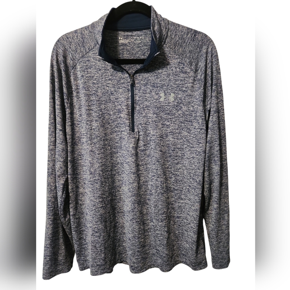 Men's Under Armour Blue Long Sleeve Heat Gear Large